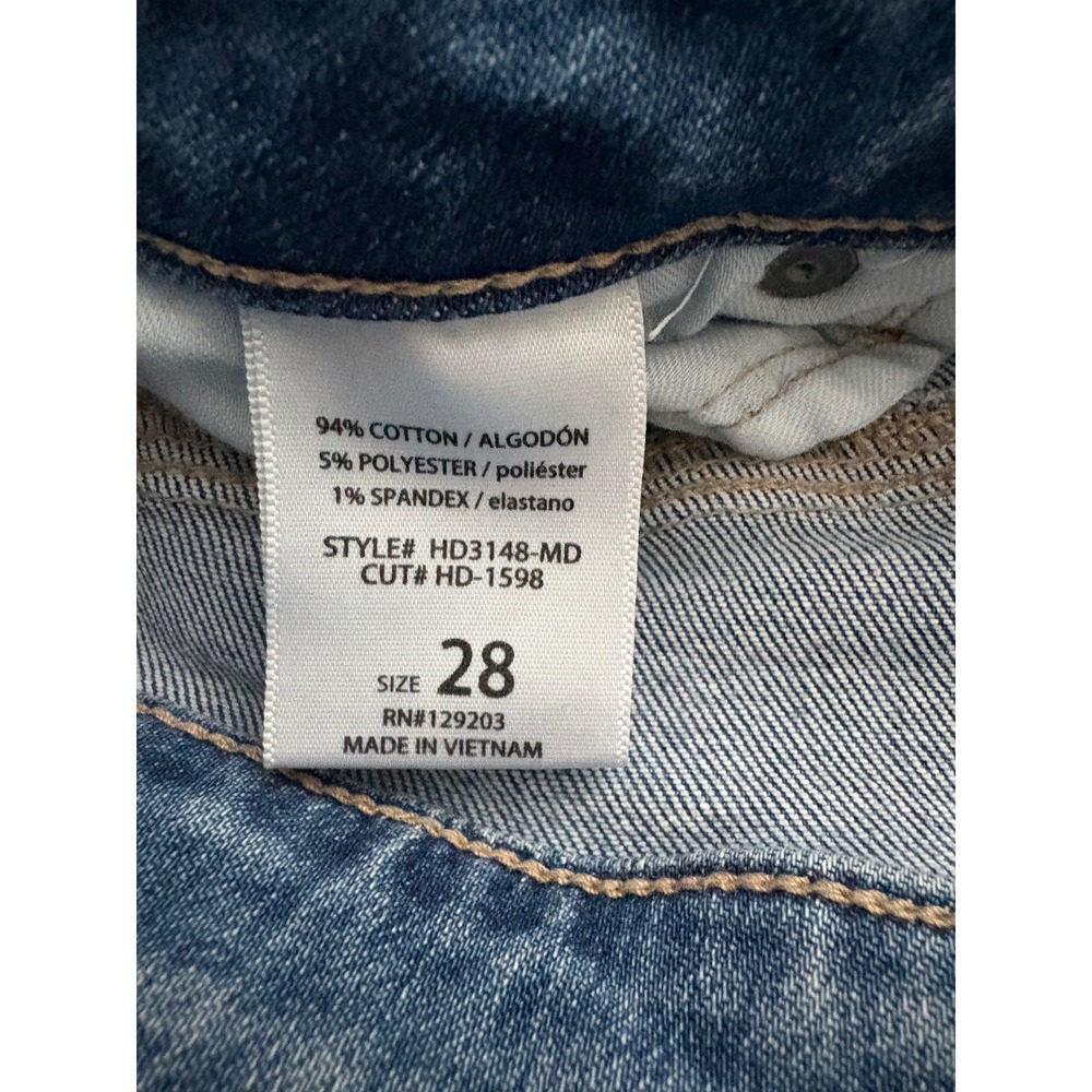 Hidden Los Angeles High Rise Flare Jeans Side Slit Raw Hem HD3148-MD Blue 28 - Picture 8 of 10